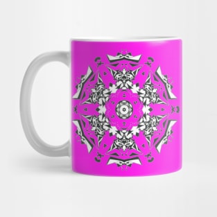 1C Unique Black White Abstract Mandala Mug